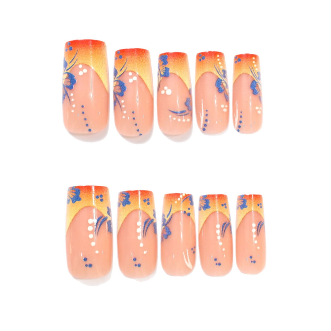 Floral Acrylic Nail Art Extensions Kalsten