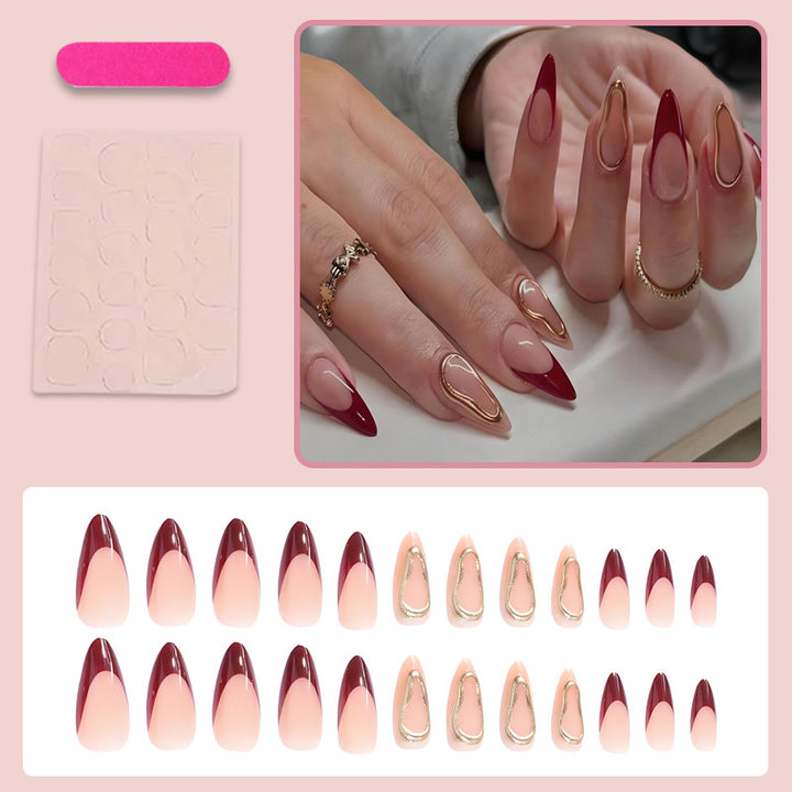 Nail set with elegant lace design Kalsten