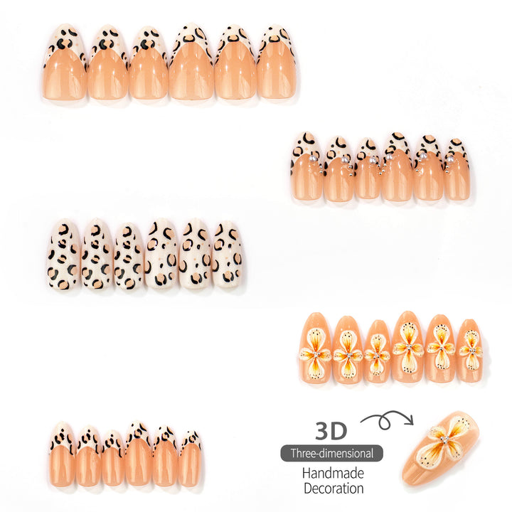 Elegant Leopard Print Press-On Nail Set