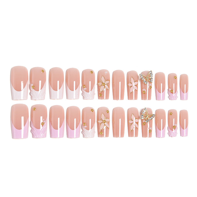 Artificial Nail Tips with Floral Accents Kalsten