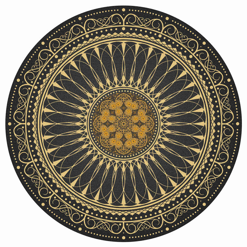 Round Geometric Pattern Area Rug