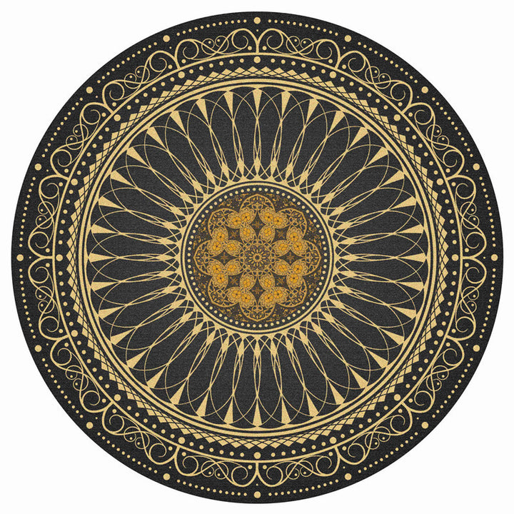 Round Geometric Pattern Area Rug