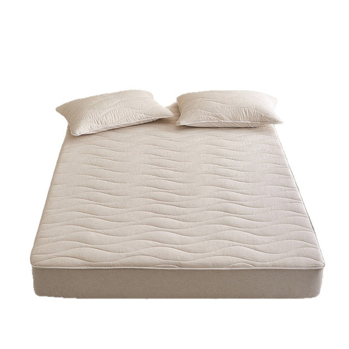 Quilted mattress topper with all-around fitted edge and breathable padding