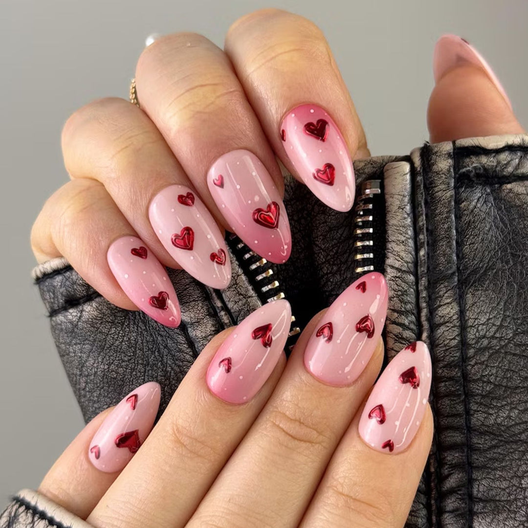 Decorative Heart Nail Enhancements Kalsten