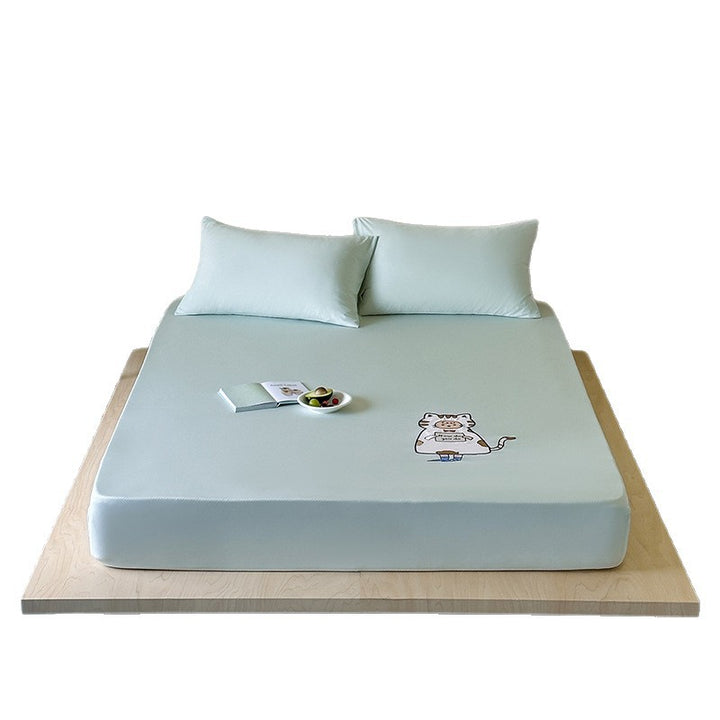 Fitted sheet with cute cat print and elastic all-around rubber