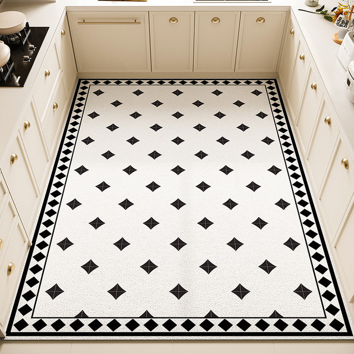 Floral Pattern Kitchen Rug