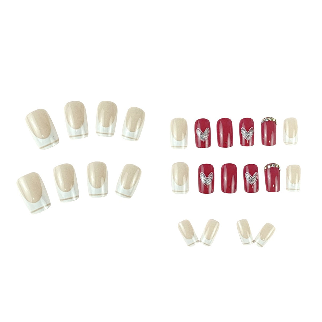 Elegant Heart-Embellished Nail Art Set Kalsten