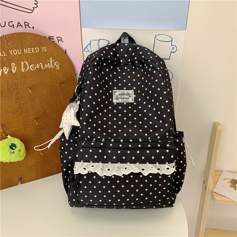 Decorative Star-Print Backpack Kalsten