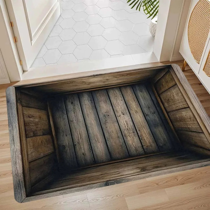 Rustic Wooden Decorative Area Mat