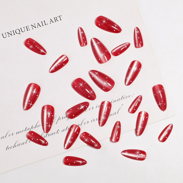 Glittery Almond-Shaped Press-On Nail Set Kalsten
