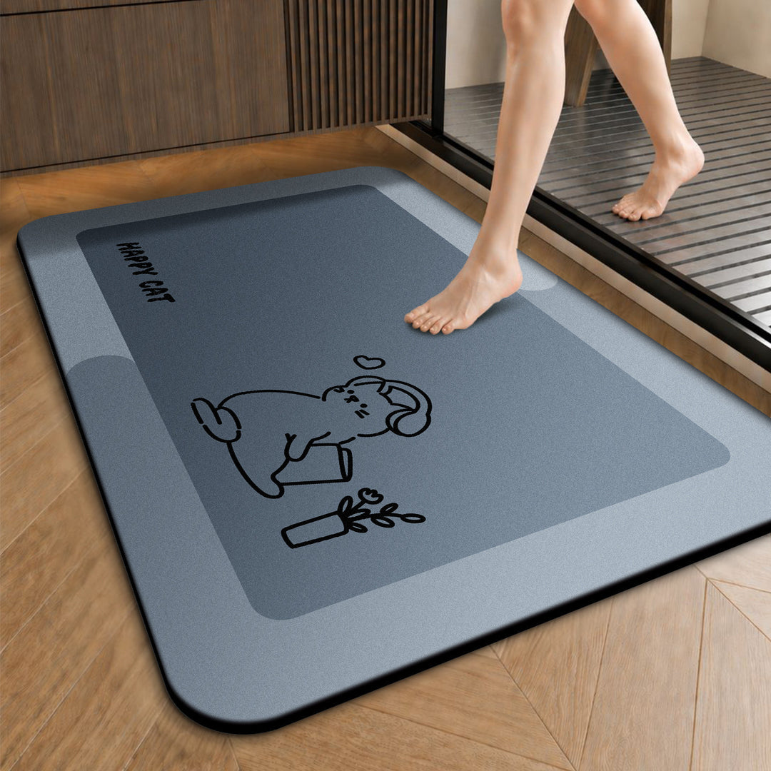 Funny Cartoon Cat-Themed Anti-Slip Bath Mat