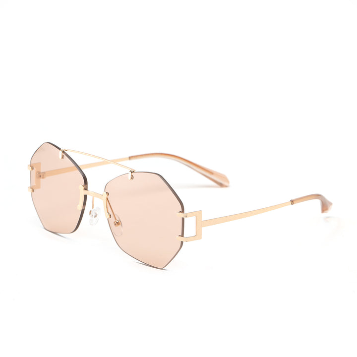 Women's fashionable octagonal sunglasses with delicate metal frame Kalsten