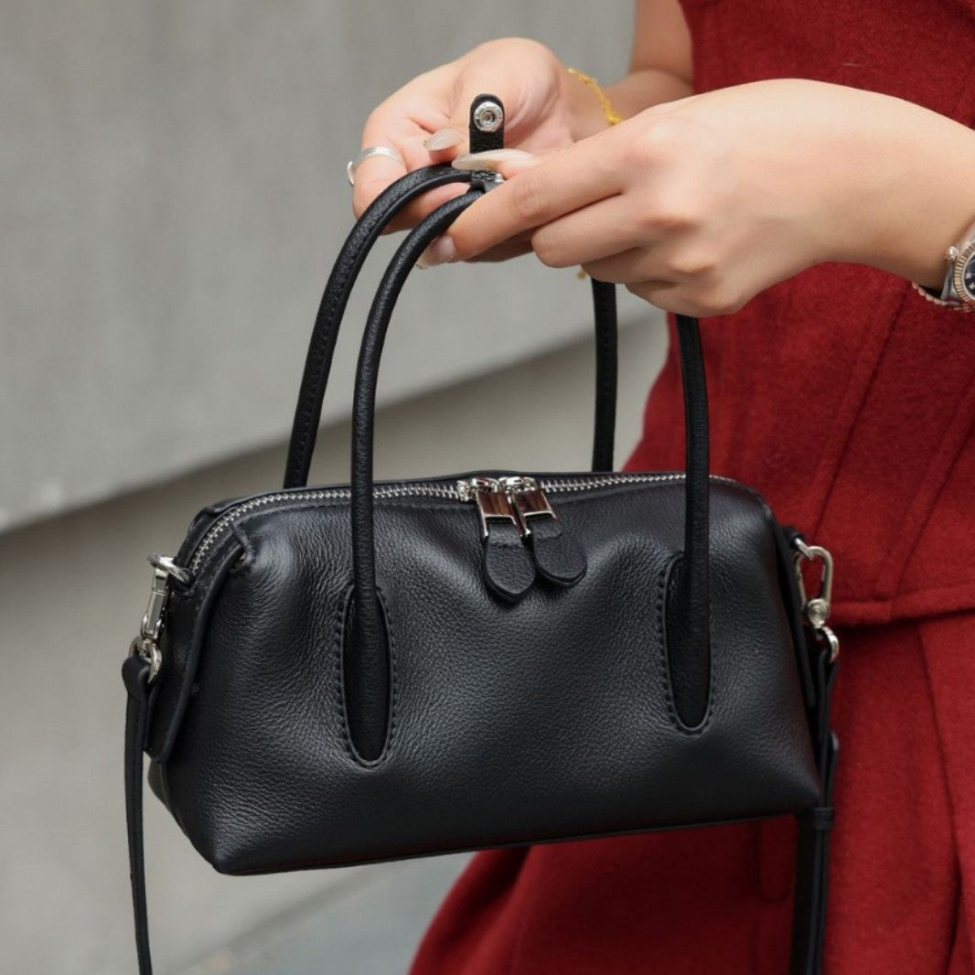 Mini Structured Pebbled Top-Handle Convertible Crossbody Bag