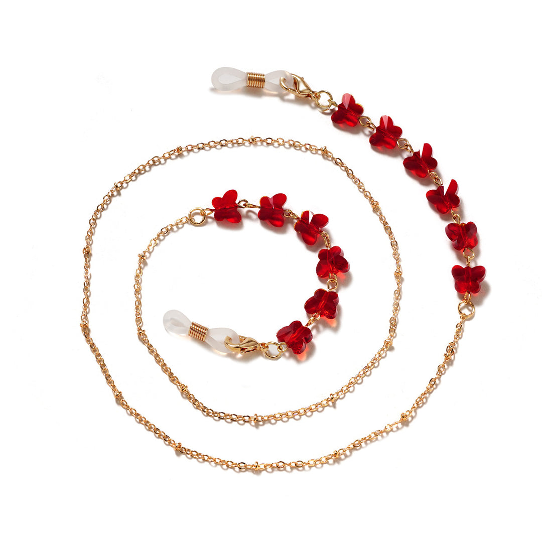 Floral-Embellished Eyewear Chain kalsten