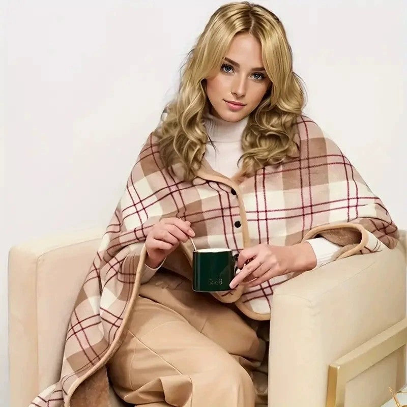 Women Elegant and Comfortable Fleece Poncho Blanket Kalsten
