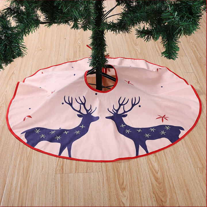 Festive Decorative Deer Print Tree Skirt