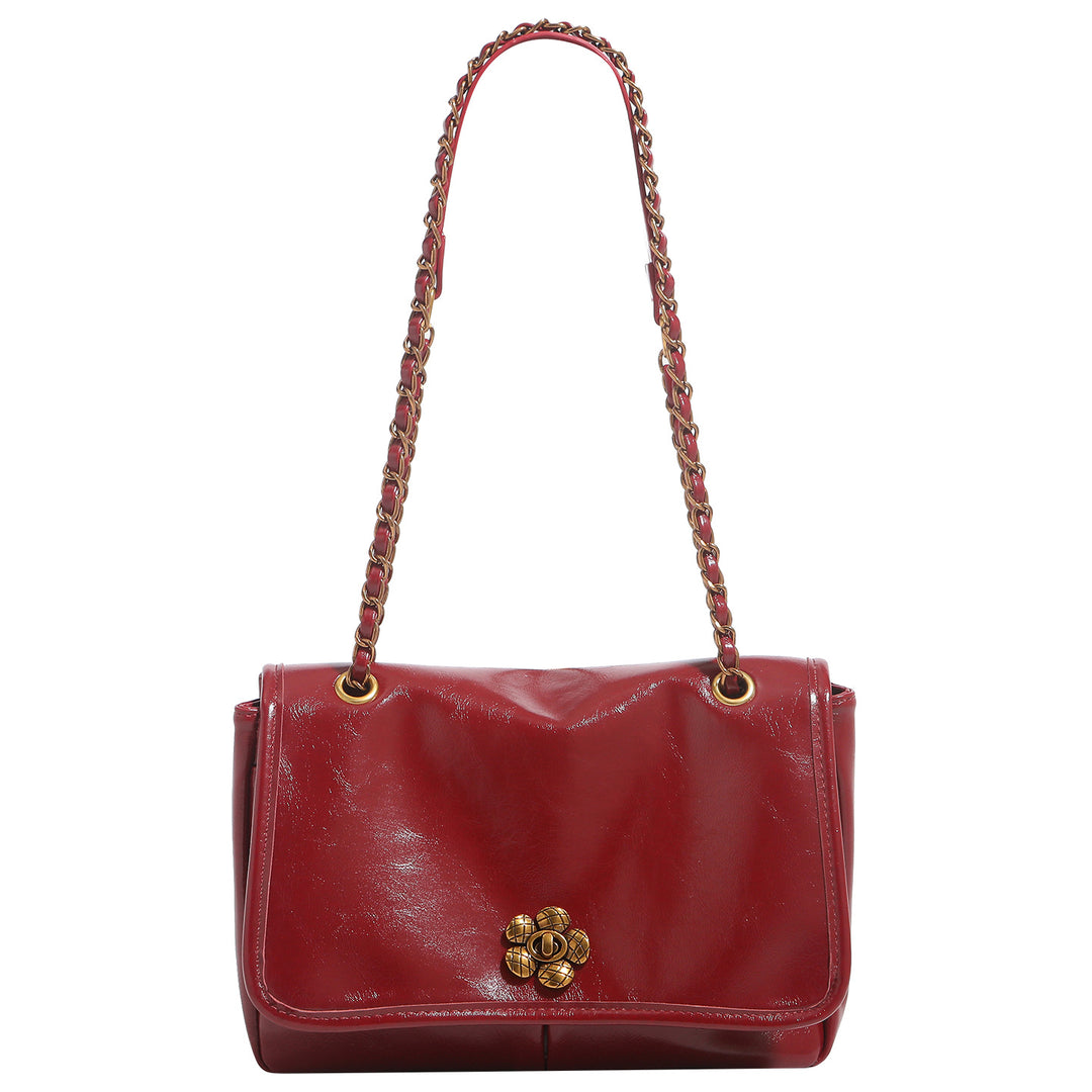 Elegant Flower-Accent Shoulder Bag