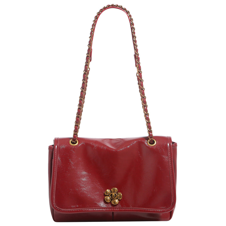 Elegant Flower-Accent Shoulder Bag