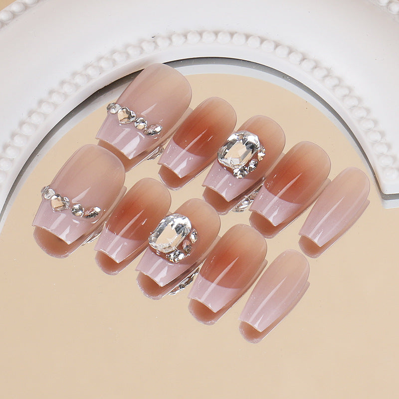 Premium Ombre Press-On Nail Set with Rhinestone Accents Kalsten