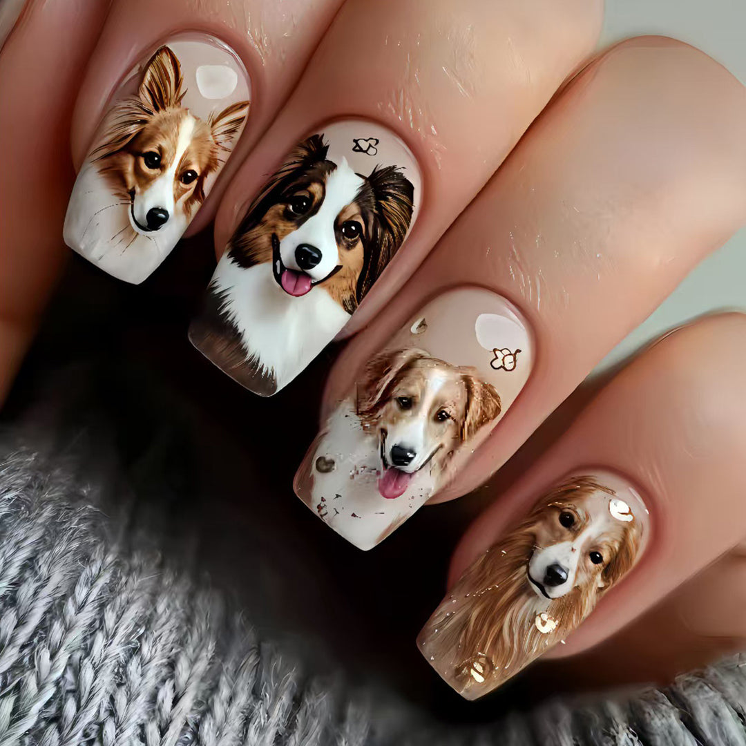 Artificial Nails in Charming Dog Lover Design Kalsten