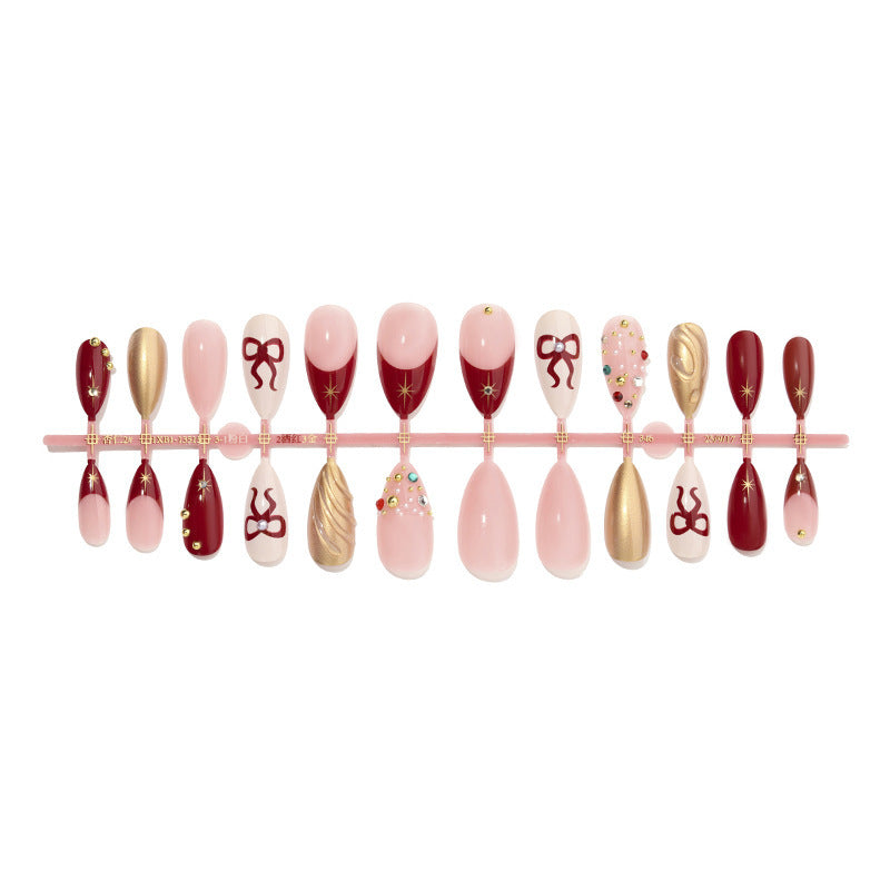 Festive Holiday-Themed Press-On Nail Art Set Kalsten 1790636398