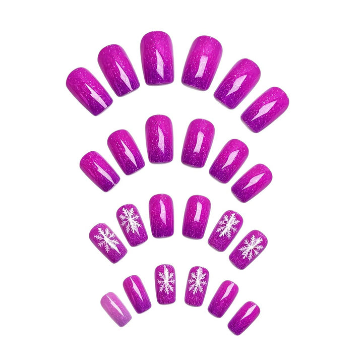 Glittering artificial nails with wintry snowflake design Kalsten