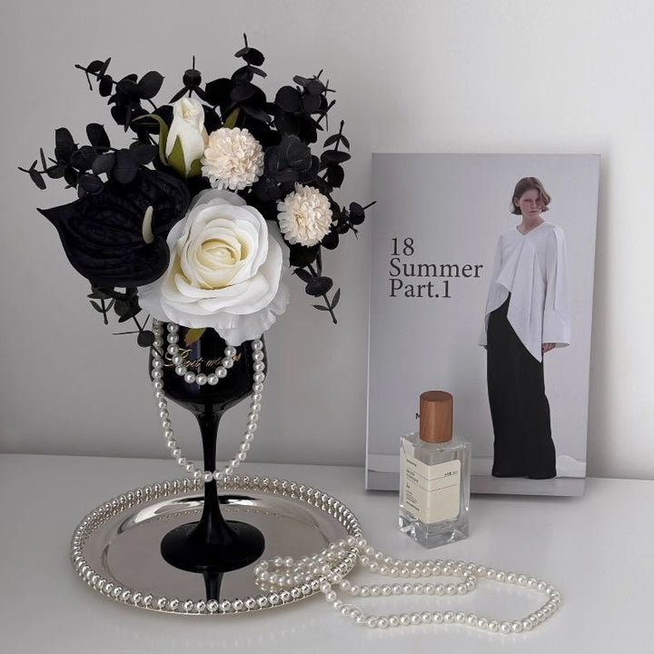 Elegant Floral Wine Glass Centerpiece