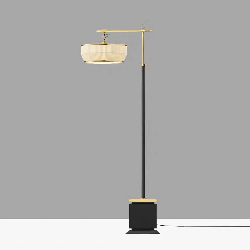 Elegant Adjustable Floor Lamp with Geometric Base