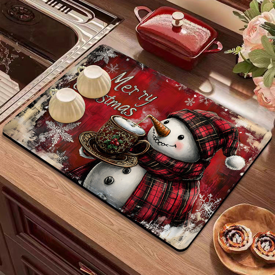Festive Winter-Themed Kitchen Counter Mat Kalsten