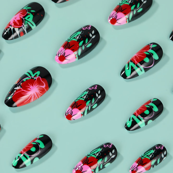 Artificial nails with floral designs Kalsten