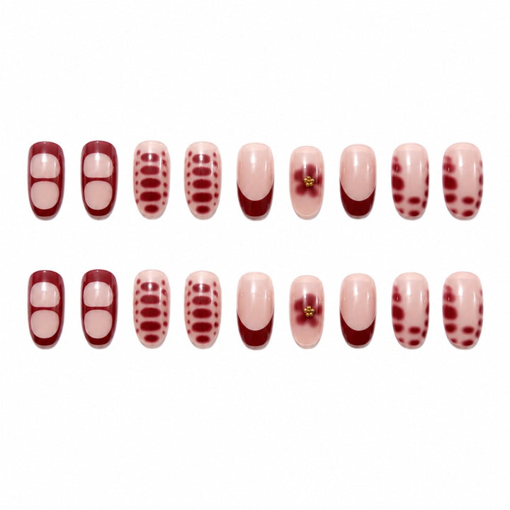 Artistic Press-On Nail Set with Floral Designs Kalsten