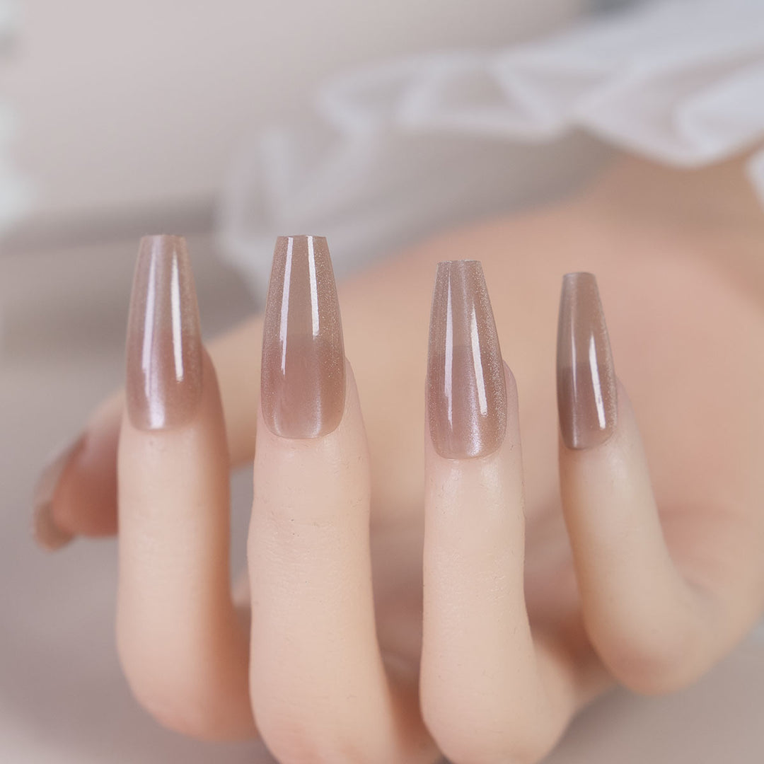 Long-Stiletto Glossy Press-On Nails