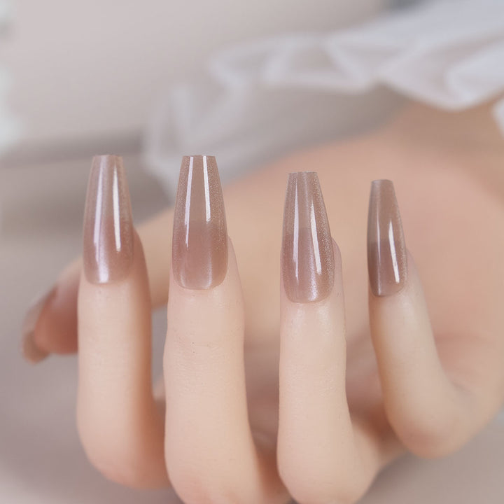 Long-Stiletto Glossy Press-On Nails