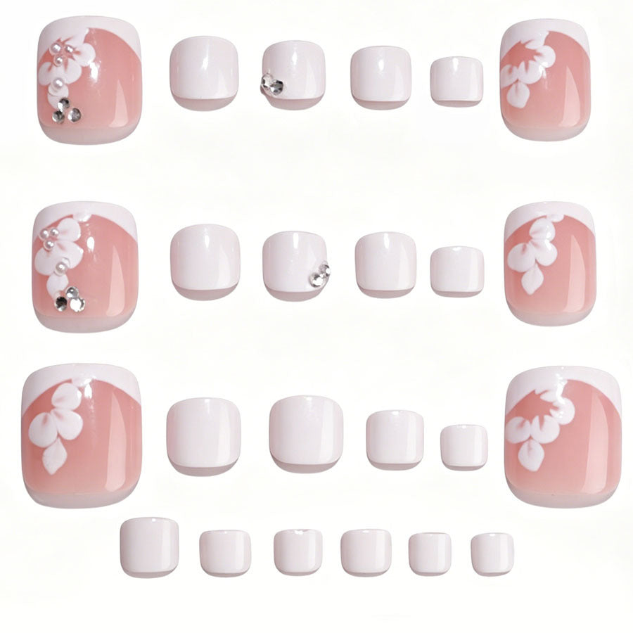 Artistic Floral Design Press-On Toe Nails Kalsten