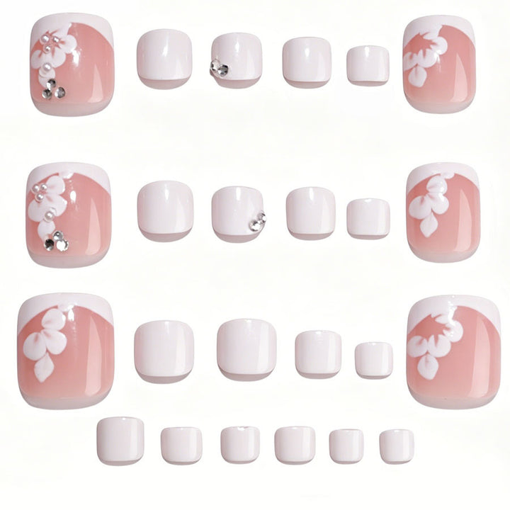 Artistic Floral Design Press-On Toe Nails Kalsten