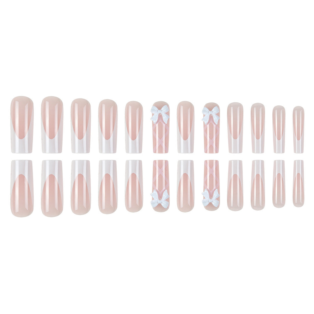 Elegant Bow-Accented Press-On Nail Set Kalsten