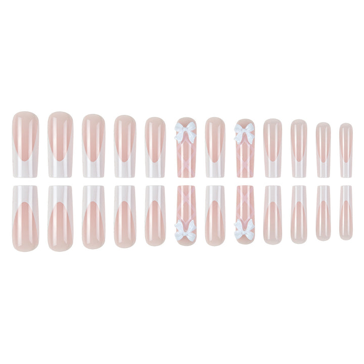 Elegant Bow-Accented Press-On Nail Set Kalsten