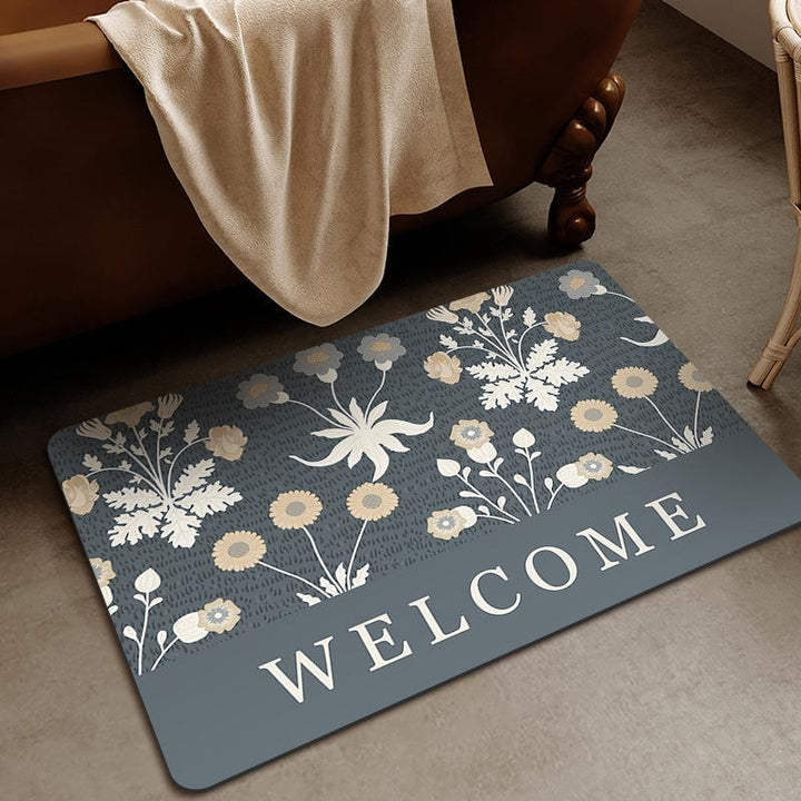 Elegant Floral Design Bath Mat