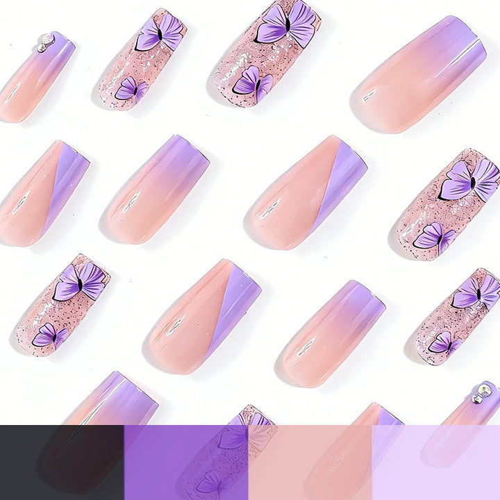 Decorative Butterfly Acrylic Nail Enhancements Kalsten