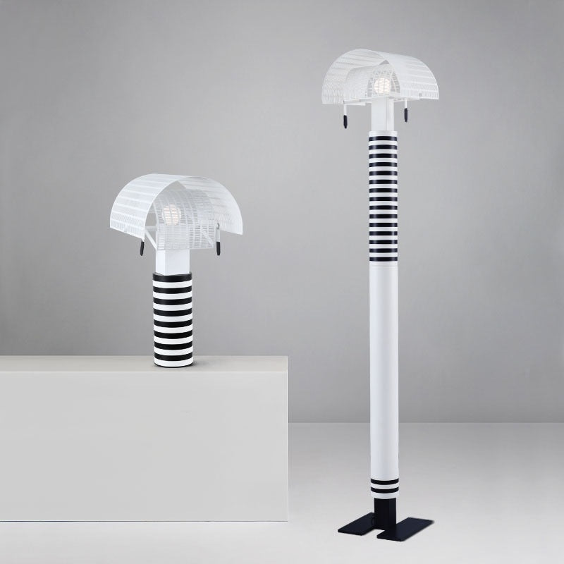 Modern Decorative Table Lamp with Striped Base