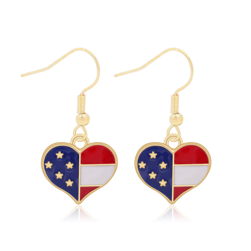 Women's long multi-layer star drop earrings with crystal embellishments and rhodium-plated alloy Kalsten