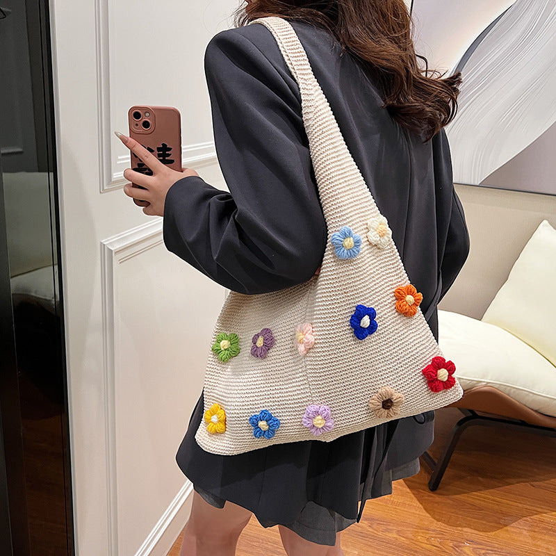 Handmade Crochet Floral Tote