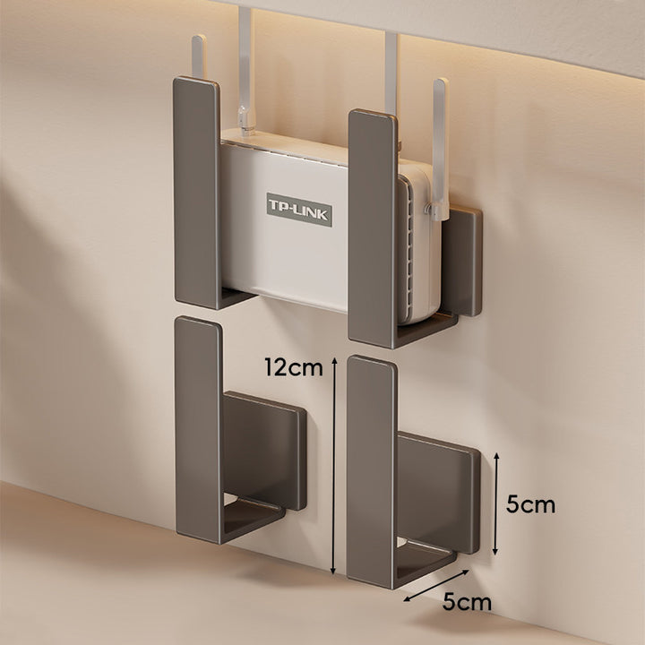 Wall-Mounted Vertical Router & Modem Holder Bracket Set