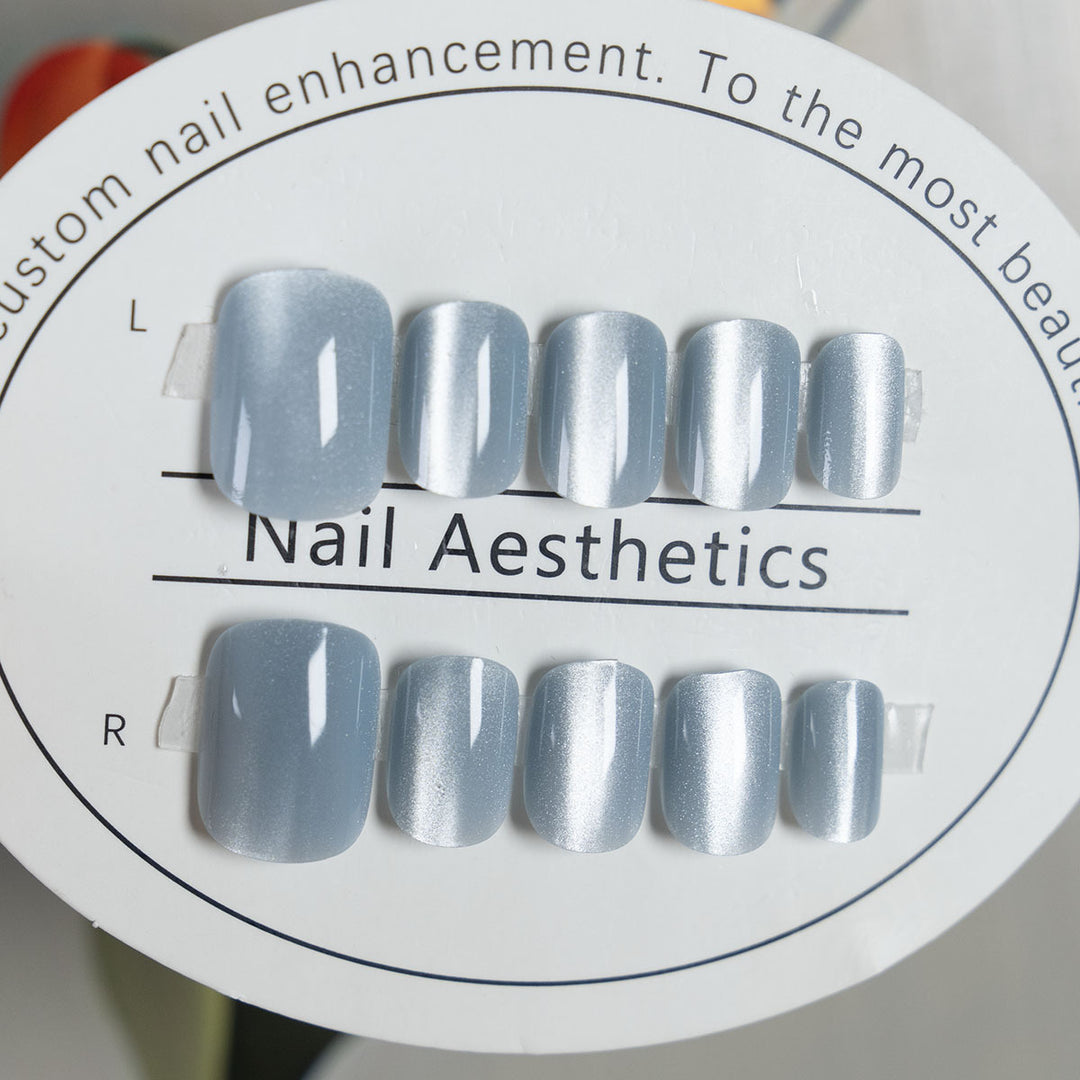 High-Shine Square Press-On Nails