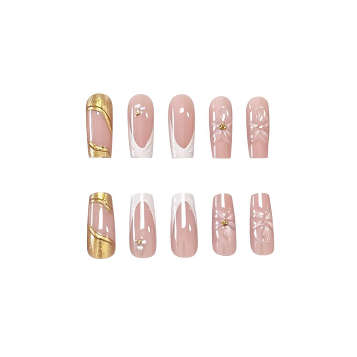 Elegant 3D Floral Acrylic Nail Art Extensions Kalsten