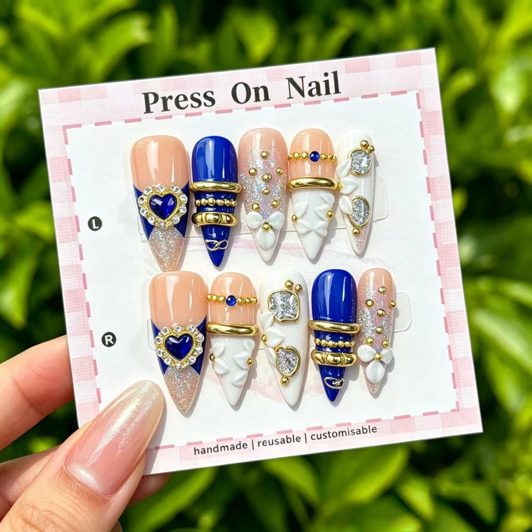 Artistic Cherry-Inspired Press-On Nails