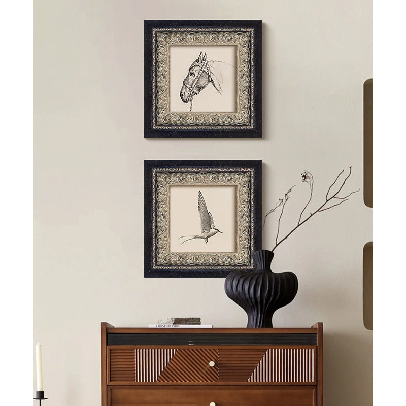 Decorated Framed Bird Artwork