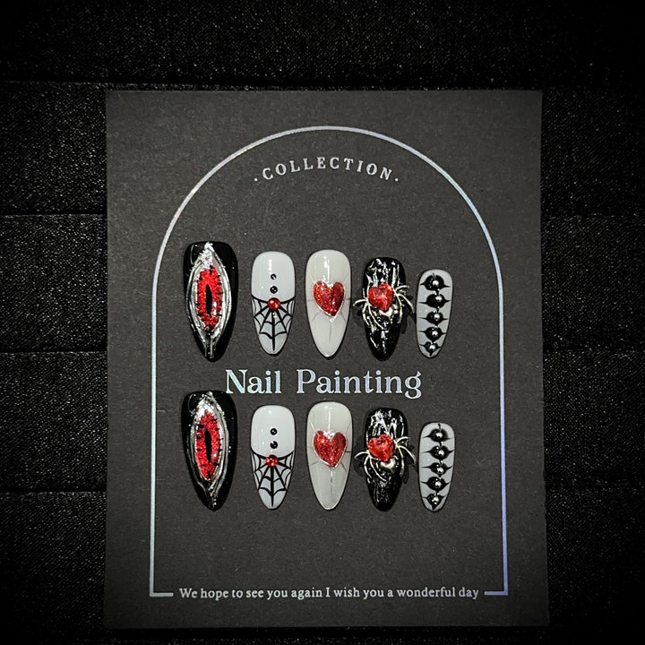 Gothic Themed Press-On Nail Art Set
