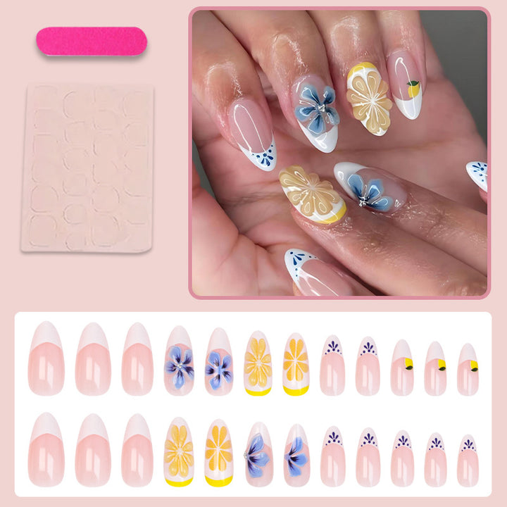 Nail art set with elegant floral and butterfly accents Kalsten