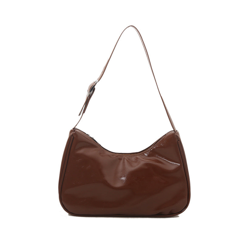 Vintage-Inspired Soft Patent Leather Handbag Kalsten